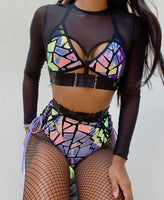 Purple Laser Mirrors Bikini set