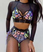 Purple Laser Mirrors Bikini set