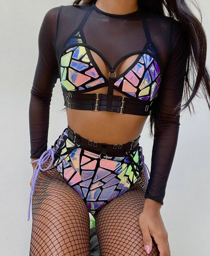 Purple Laser Mirrors Bikini set