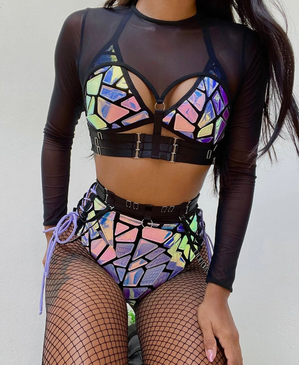 Purple Laser Mirrors Bikini set